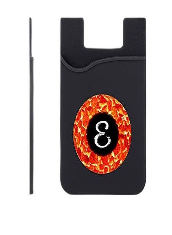 Plan To Gift Set of 3 Cell Phone Card Wallet, Silicone Phone Card Id Cash Wallet with 3M Adhesive Stick-on Alphabet E Red Fire Printed Designer Mobile Wallet for Your Phone & Tablet - Image 1